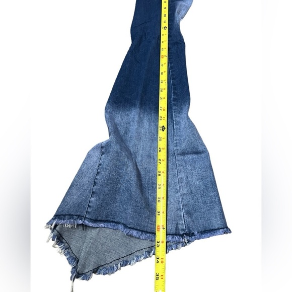 Home Folk Distressed High Rise Ombre Flare Jeans - Picture 14 of 14